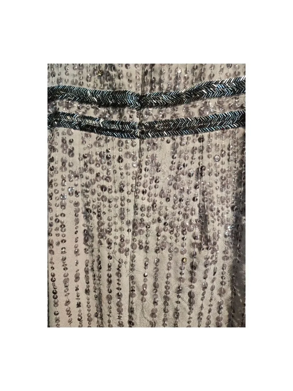 Mac Duggal Sequin Embellished Midi Dress Grey Size 6 - Picture 8 of 11